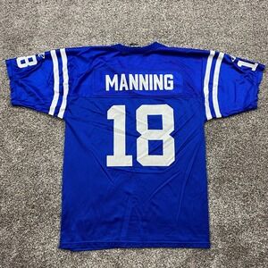 VTG Logo Athletic Payton Manning 18‎ Colts Football Jersey adult M   Blue